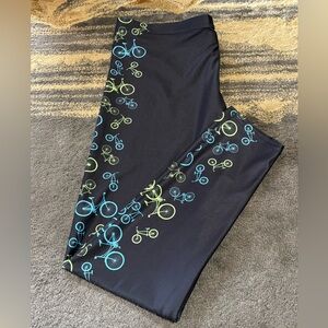 New Look Women’s Bicycle Pattern Leggings - Black and Blue